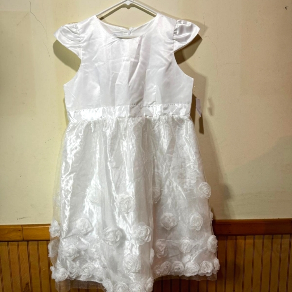 White soutache dress for girls
